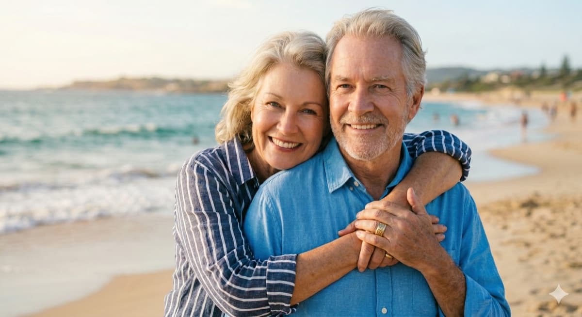 Couple souriant — mutuelle santé